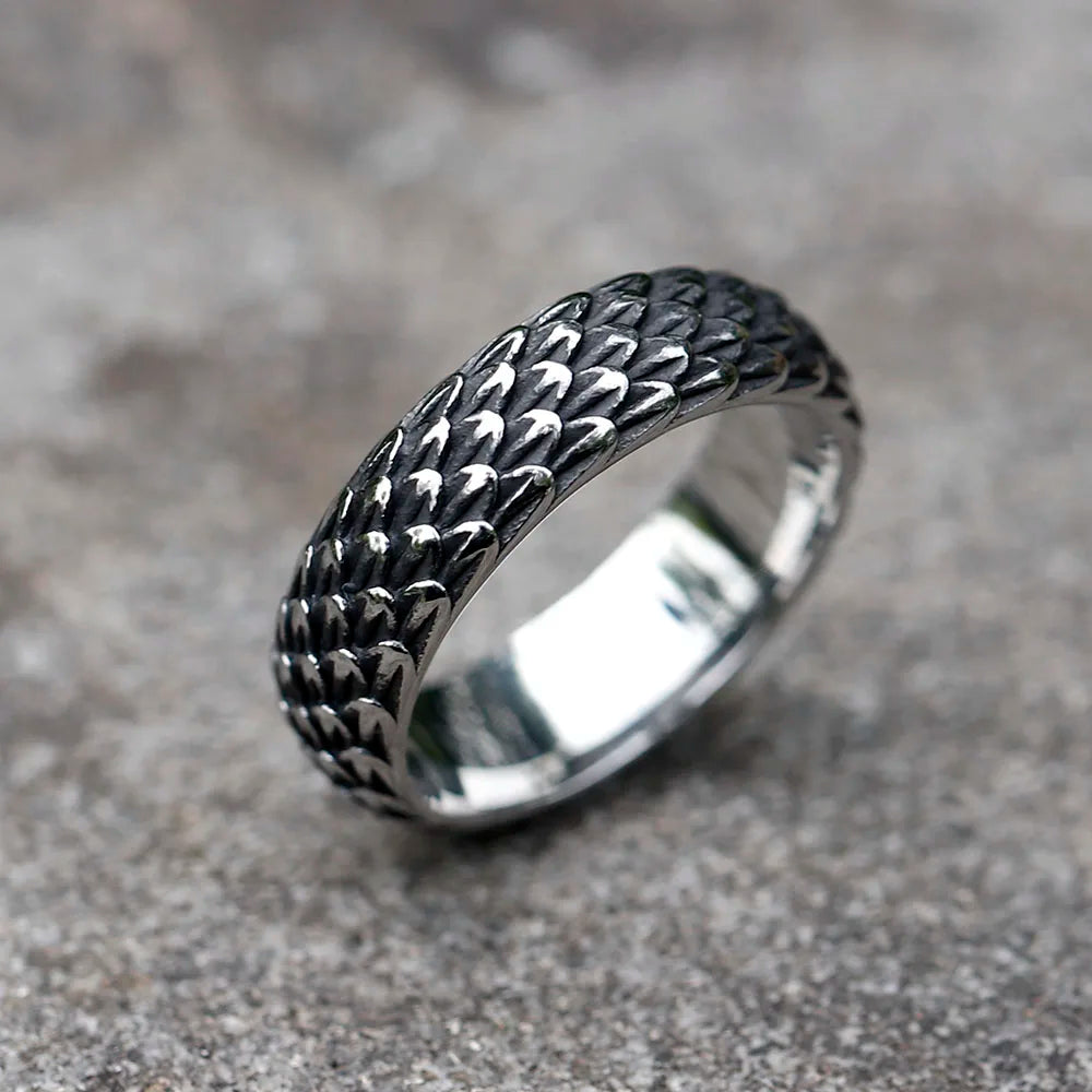 Black Dragon Ring - 316L Stainless Steel Punk Design