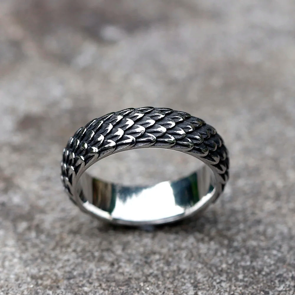Black Dragon Ring - 316L Stainless Steel Punk Design