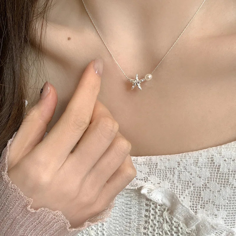 Natural Freshwater Pearl Sterling Silver Necklace - 925 Silver