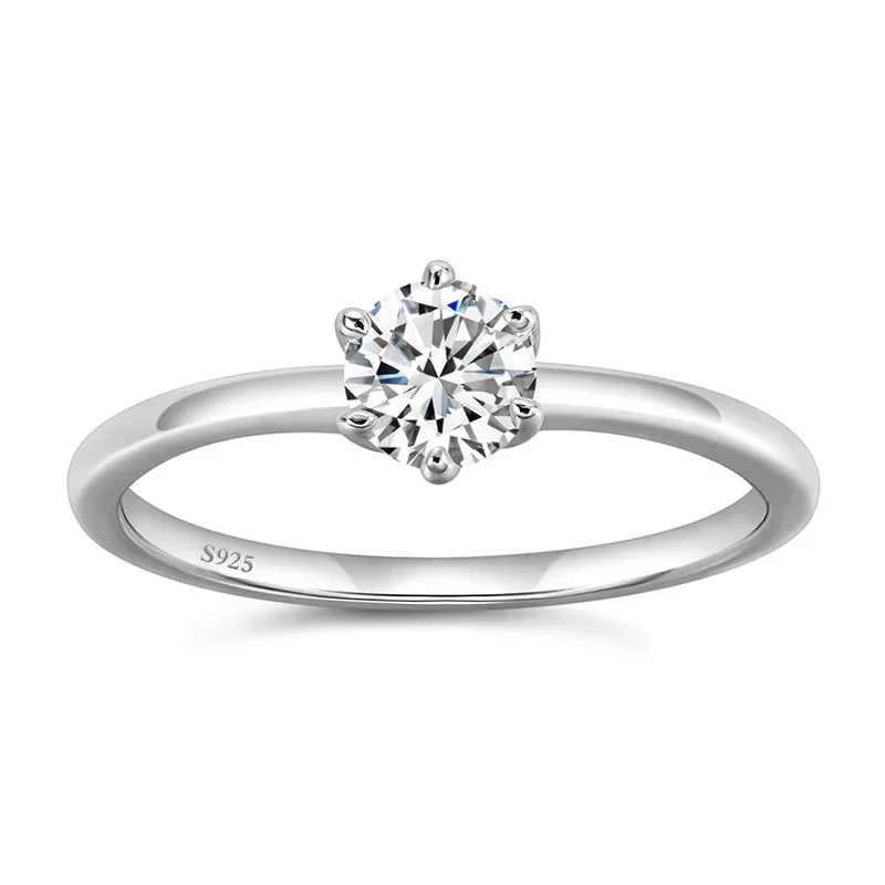 Moissanite Engagement Ring - 925 Sterling Silver