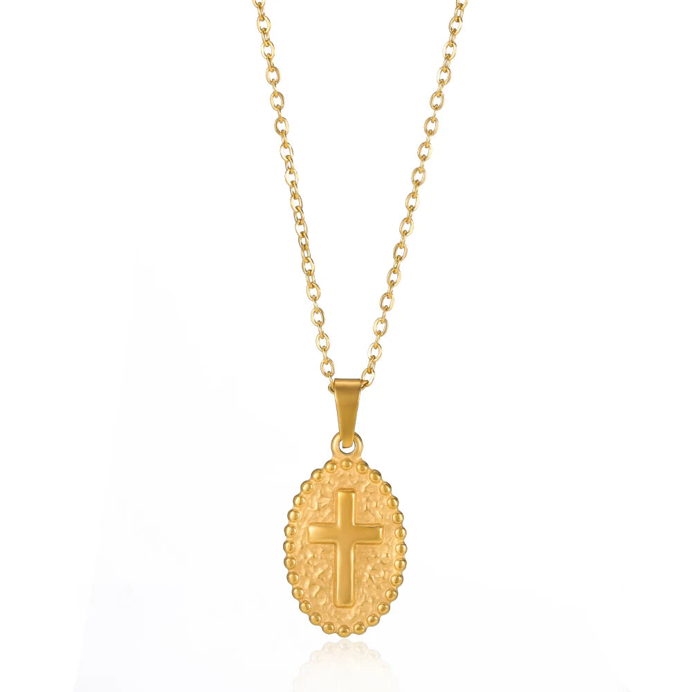 Vintage Cross Pendant Necklace - Classic Religious Jewelry