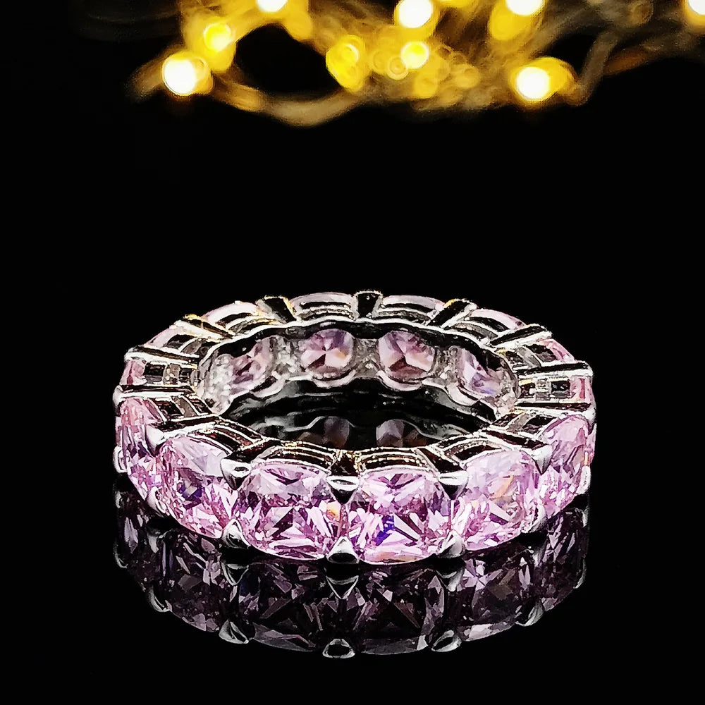 Round Cut Engagement Ring - 925 Sterling Silver with Zircon