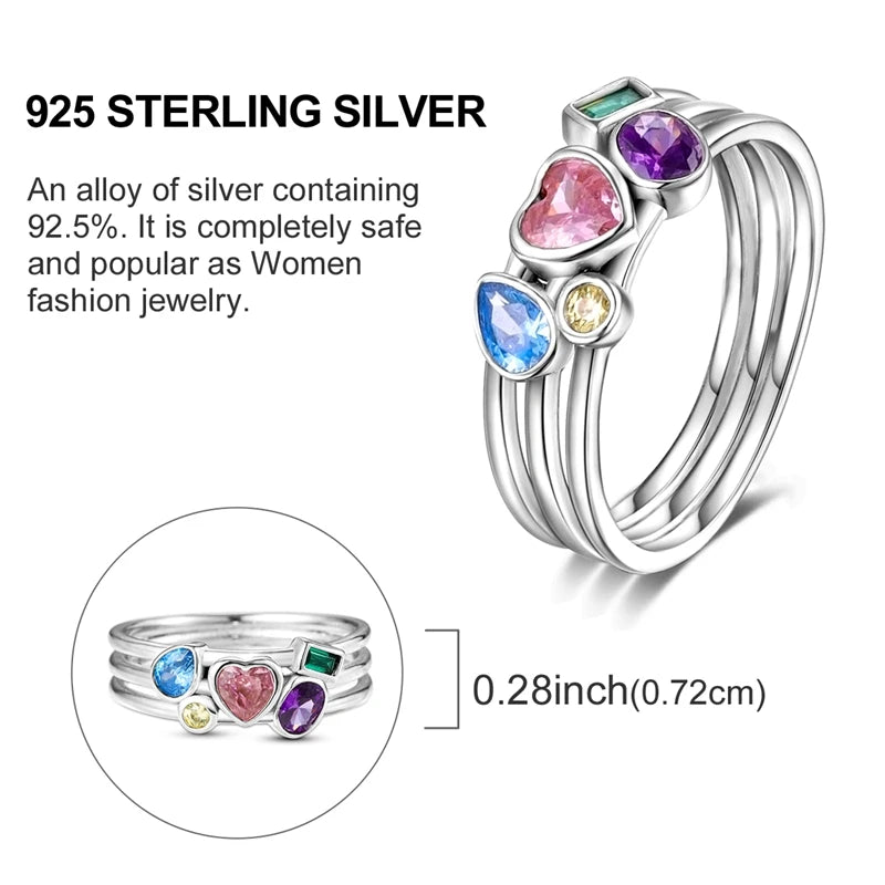 Star Moon 925 Sterling Silver Ring