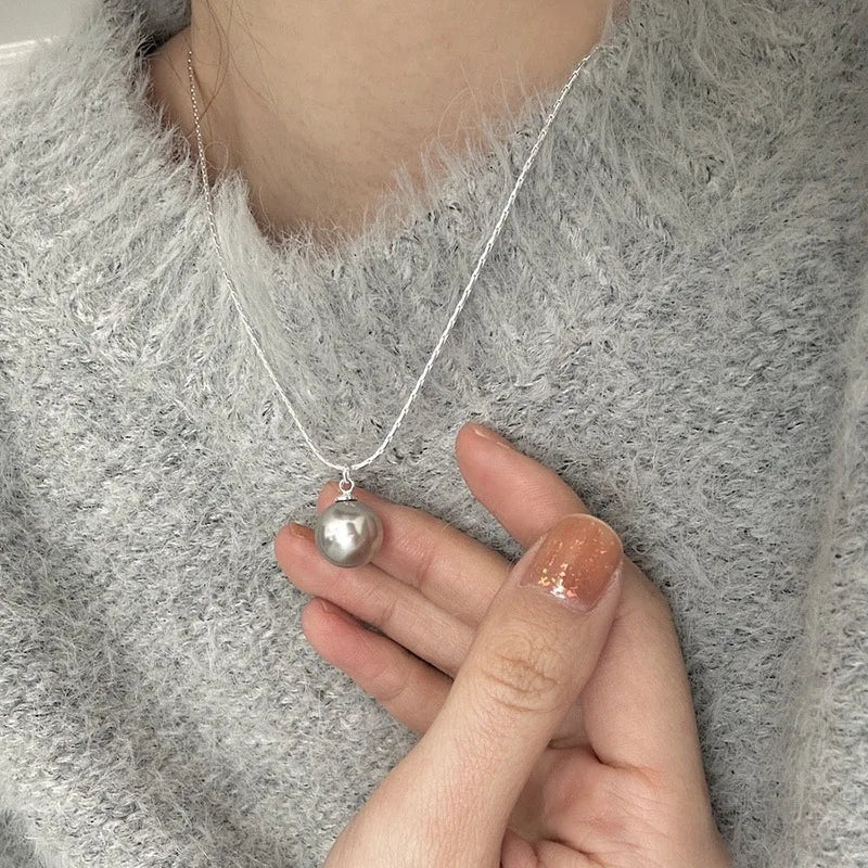 Natural Freshwater Pearl Sterling Silver Necklace - 925 Silver