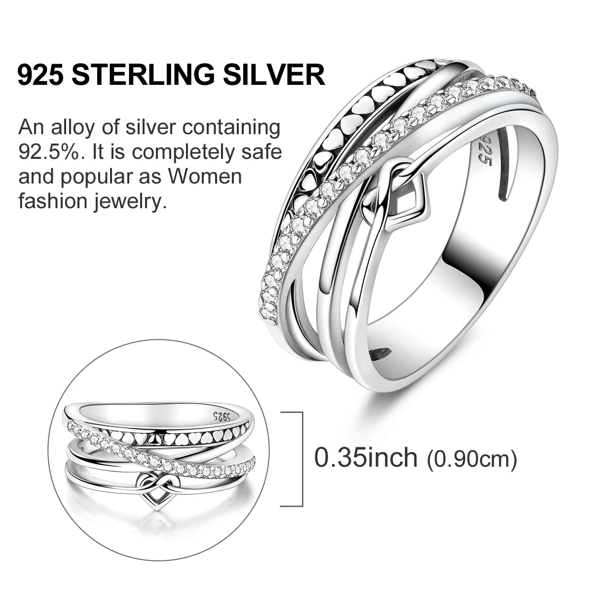 Star Moon 925 Sterling Silver Ring