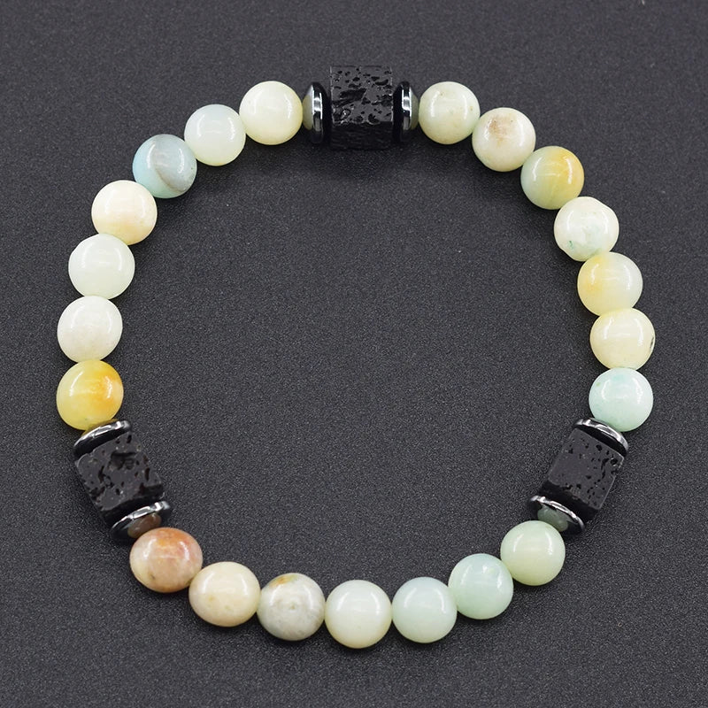 Black Lava Stone Beaded Bracelet - Natural Healing Design