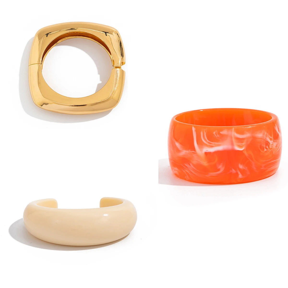 Bold Punk Geometric Metal Cuff Bracelet