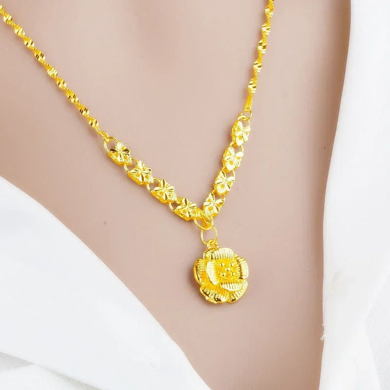 Gold Floral Statement Necklace