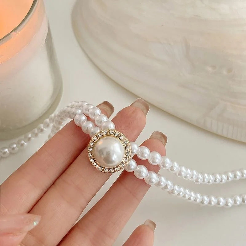 Pearl Bridal Jewelry Set - Necklace, Earrings, and Ring