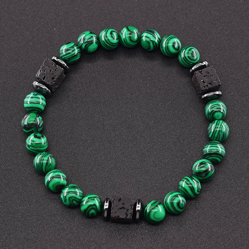 Black Lava Stone Beaded Bracelet - Natural Healing Design