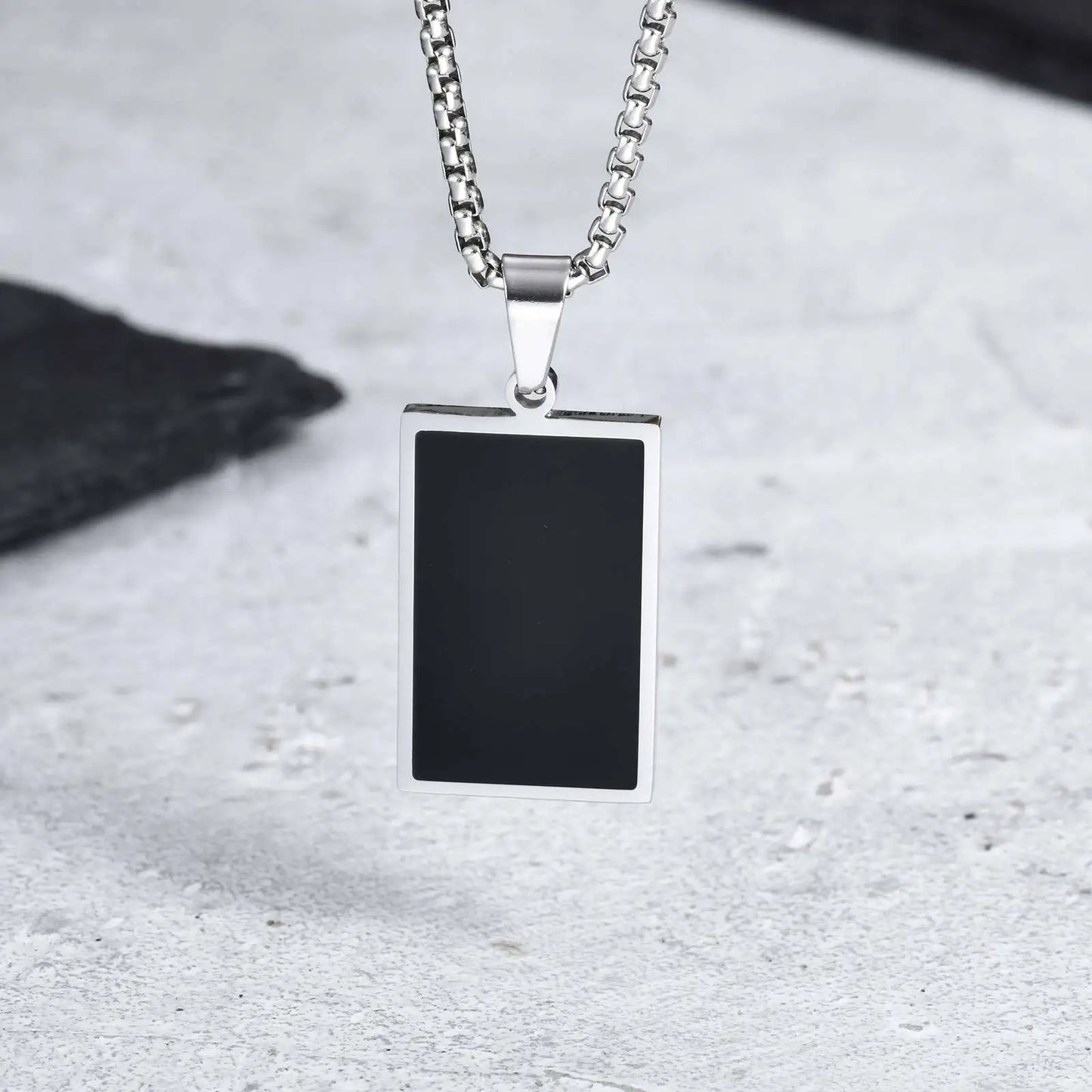 Geometric Square Pendant Necklace