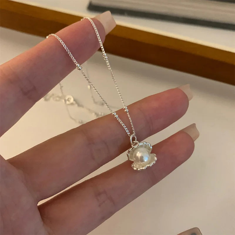 Natural Freshwater Pearl Sterling Silver Necklace - 925 Silver