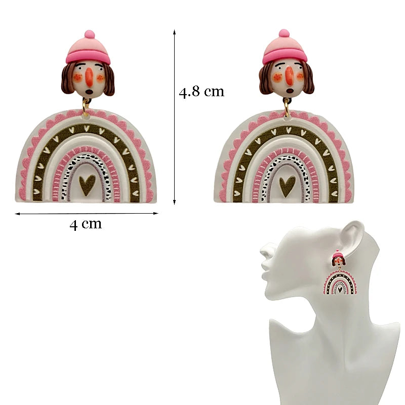 Colorful Acrylic Dangle Earrings - Irregular Trendy Design