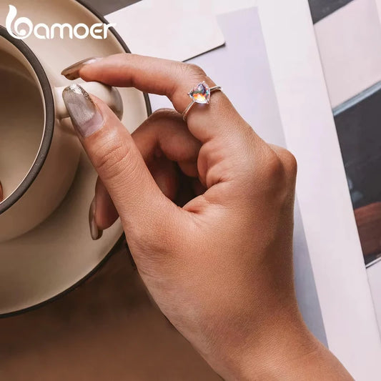 Sparkling Heart Ring - 925 Sterling Silver Classic Design