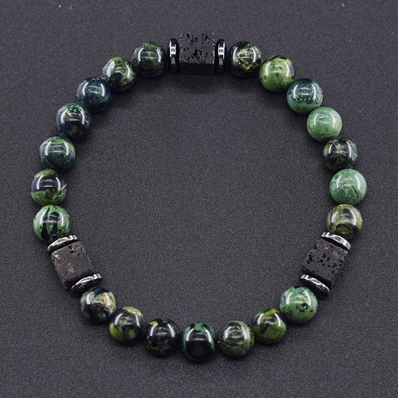Black Lava Stone Beaded Bracelet - Natural Healing Design
