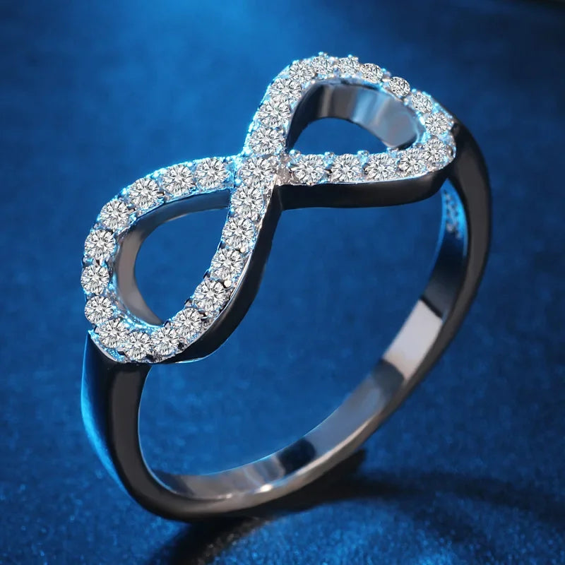 Infinity Endless Love Ring - 925 Sterling Silver with Zircon