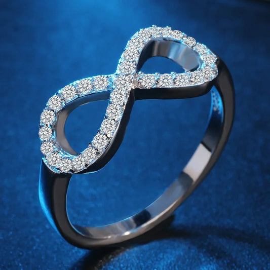 Infinity Endless Love Ring - 925 Sterling Silver with Zircon
