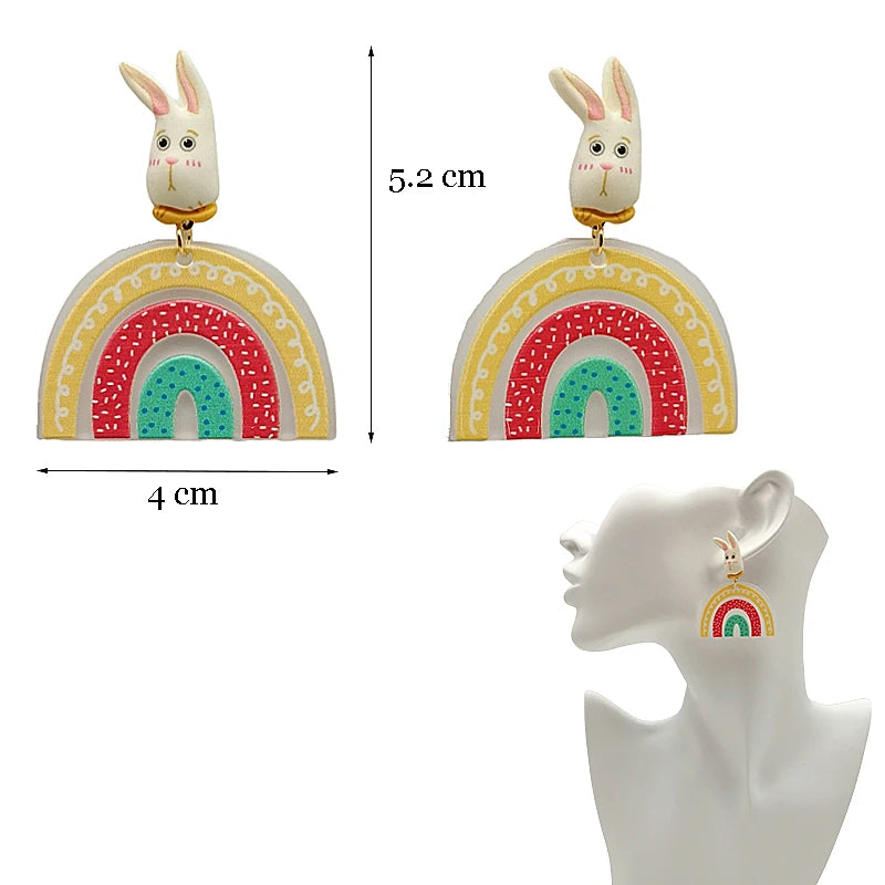 Colorful Acrylic Dangle Earrings - Irregular Trendy Design