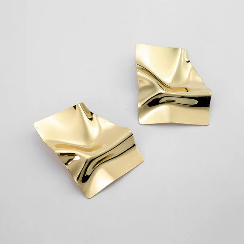 Irregular Geometric Stud Earrings - Trendy Modern Design