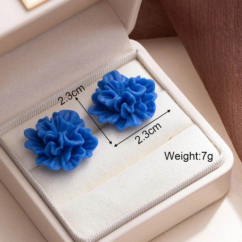 Blue Geometric Earrings - Bohemian Style Drop Earrings