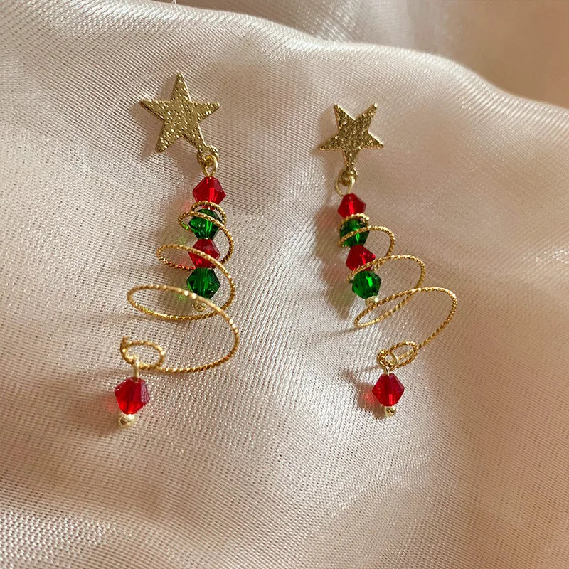 Star Statement Drop Earrings - Classic Holiday Design