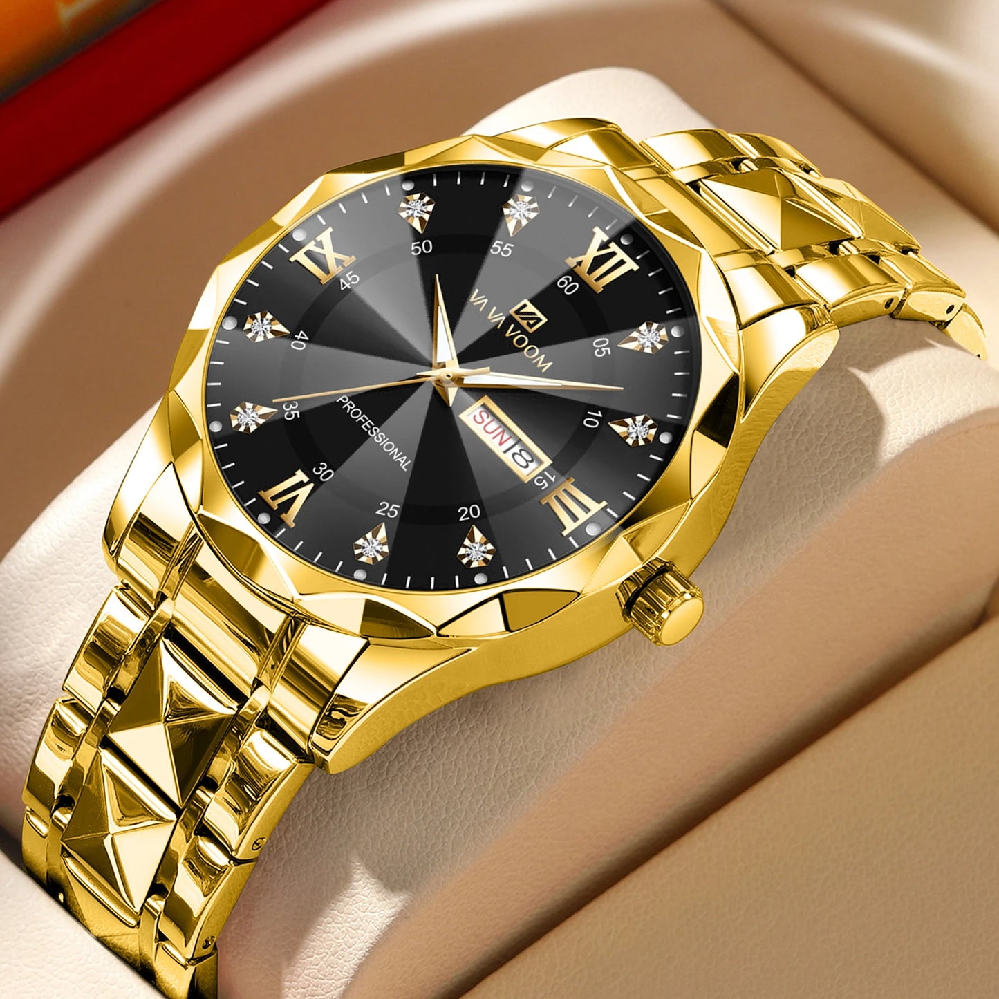 Luxury Rhinestone Business Watch - Stainless Steel Men's Quartz
