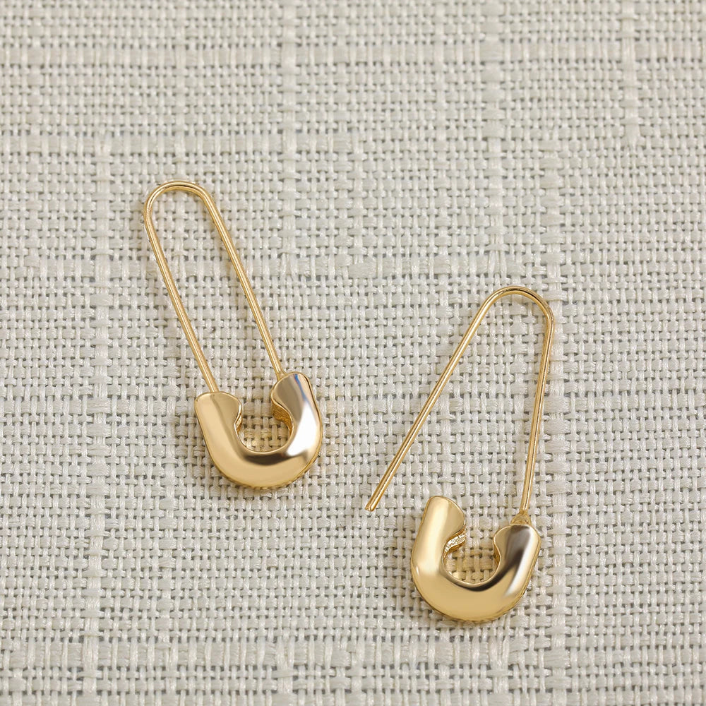 Paper Clip Pin Earrings - Minimalist Chain Design