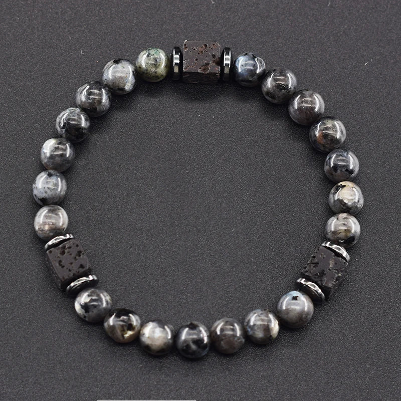 Black Lava Stone Beaded Bracelet - Natural Healing Design