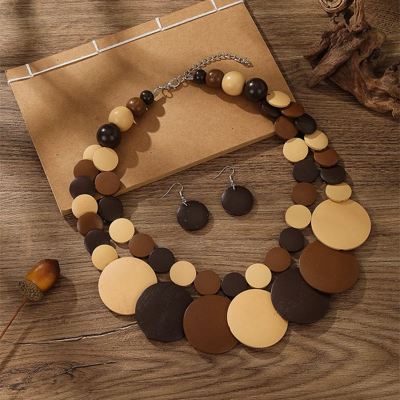 Vintage Beaded Necklace and Earrings Set