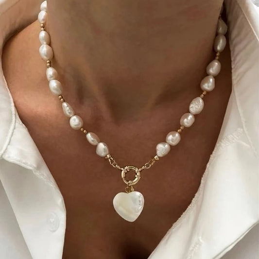 Layered Pearl and Chain Pendant Necklace