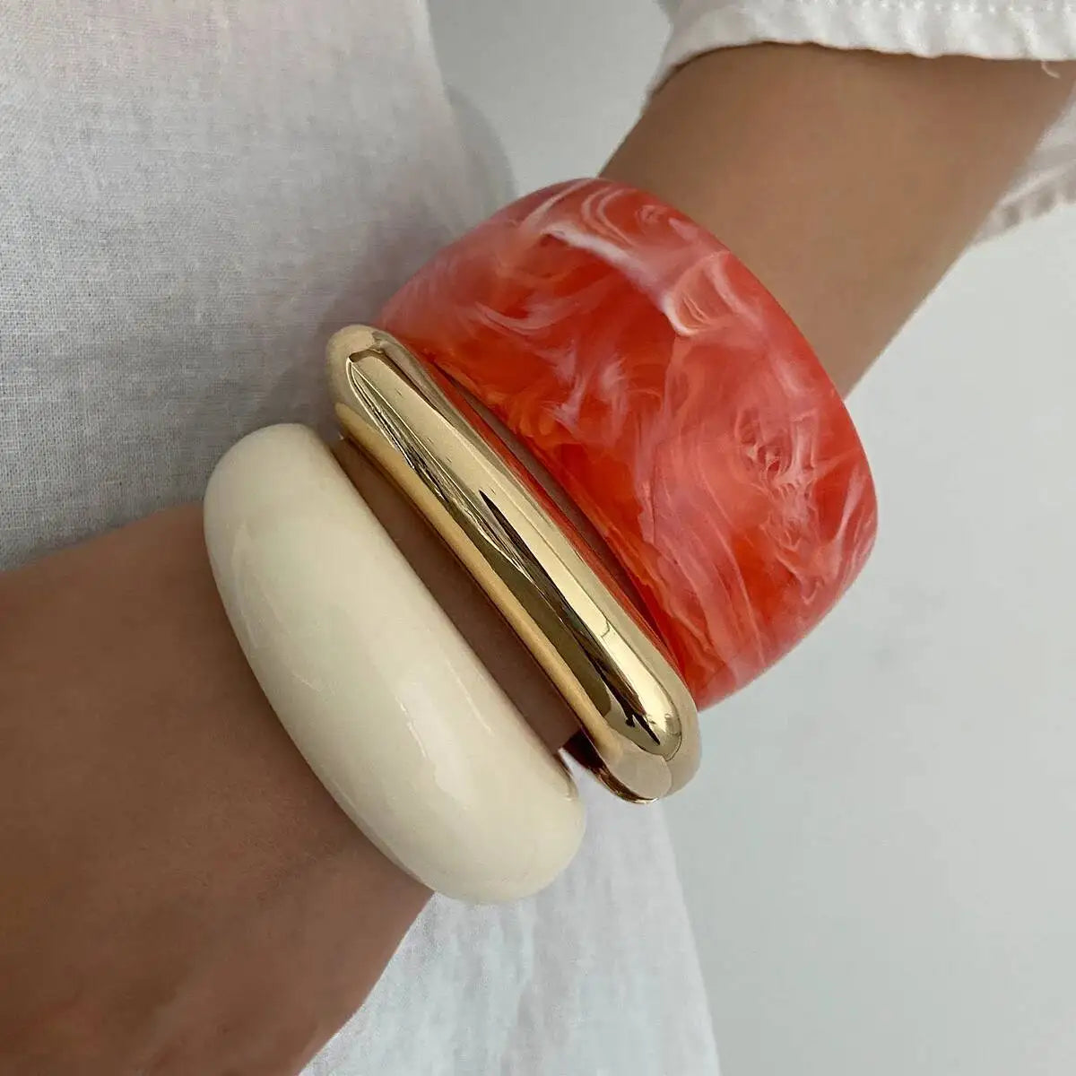 Bold Punk Geometric Metal Cuff Bracelet