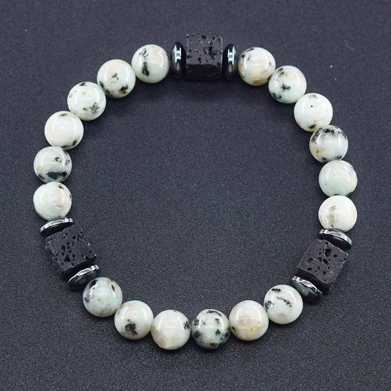 Black Lava Stone Beaded Bracelet - Natural Healing Design