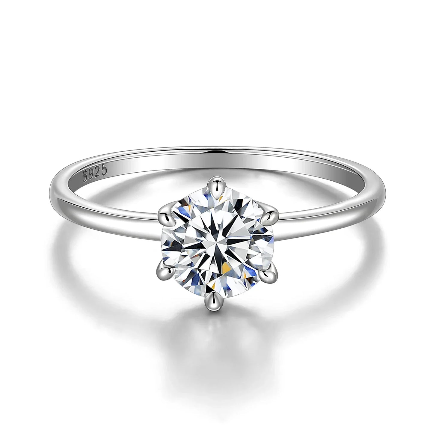 Moissanite Engagement Ring - 925 Sterling Silver