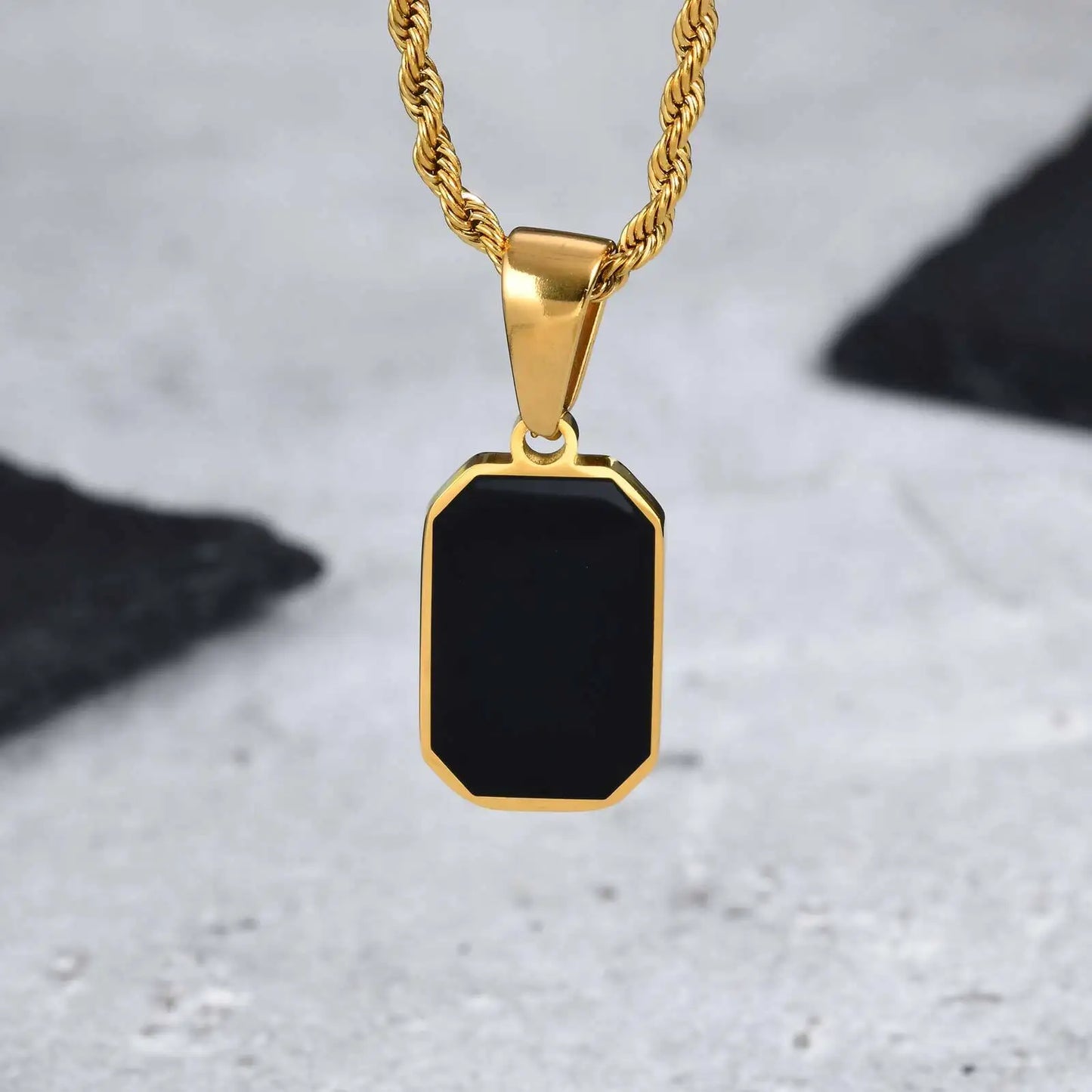 Geometric Square Pendant Necklace