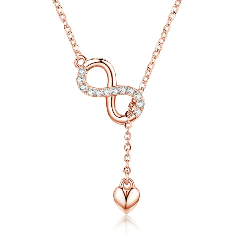 Sterling Silver Infinity Love Pendant Necklace - 925 Silver