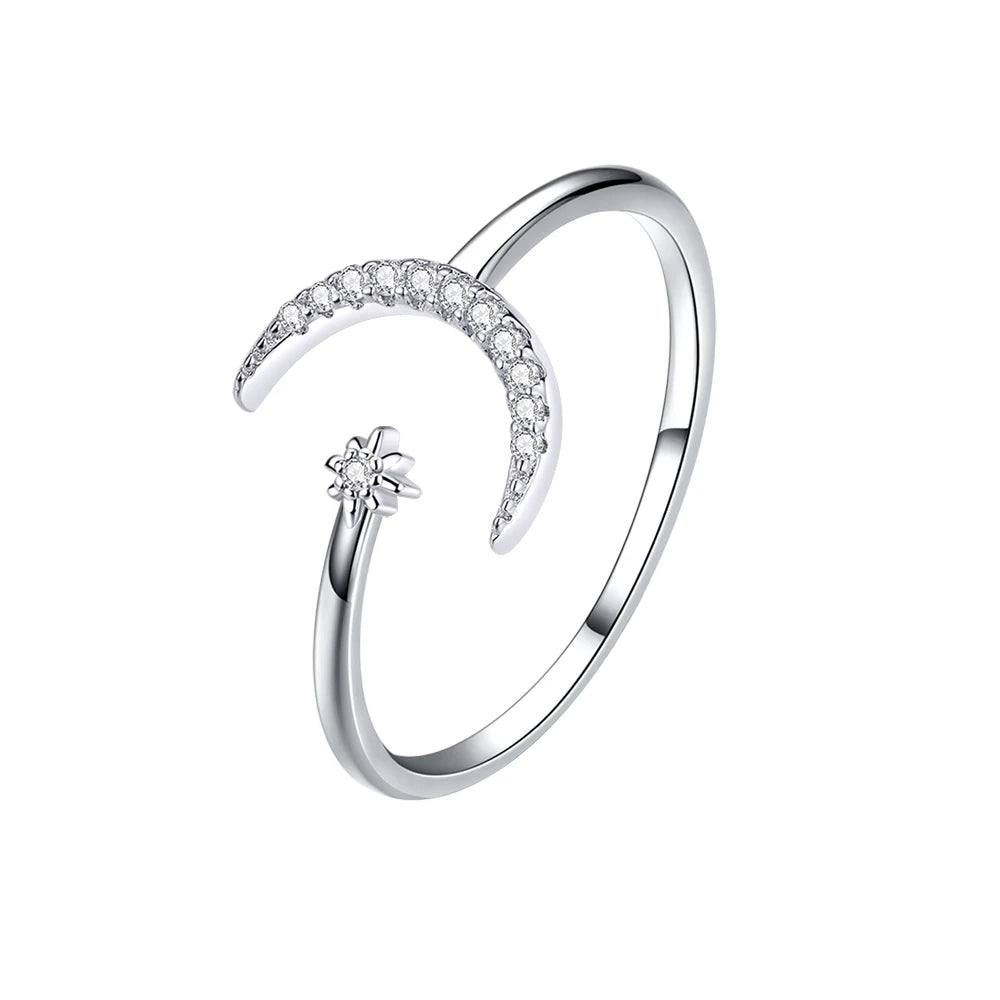 Sterling Silver Minimalist Open Adjustable Ring - 925 Silver