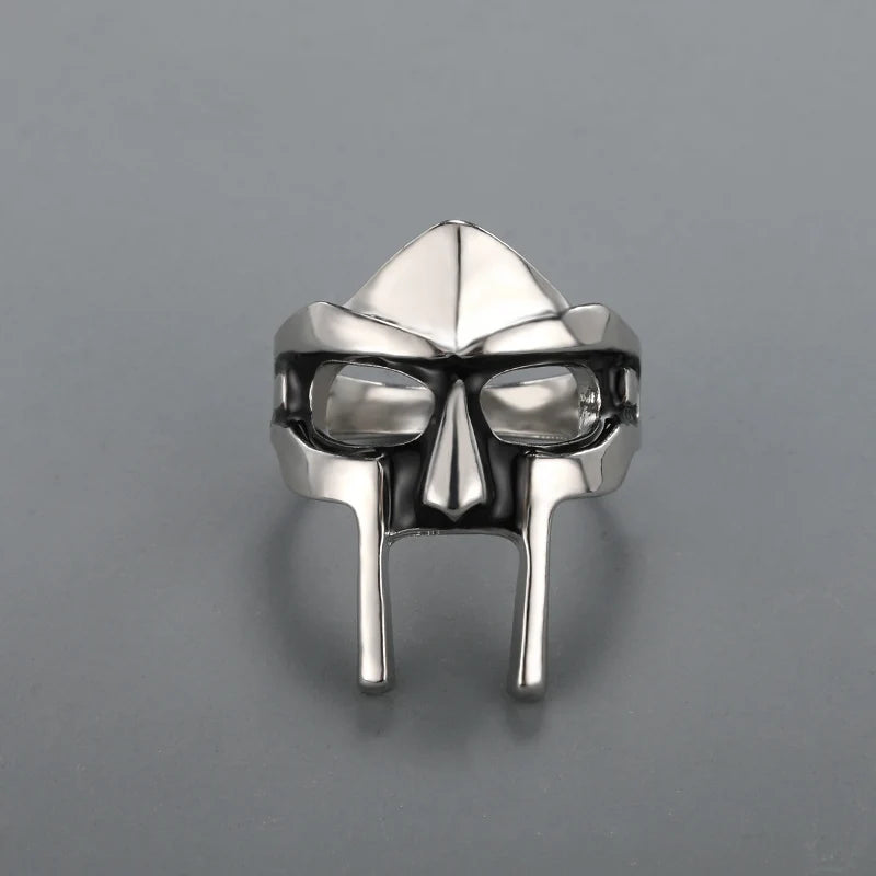 Gothic Mask Statement Ring - Punk Style Zinc Alloy