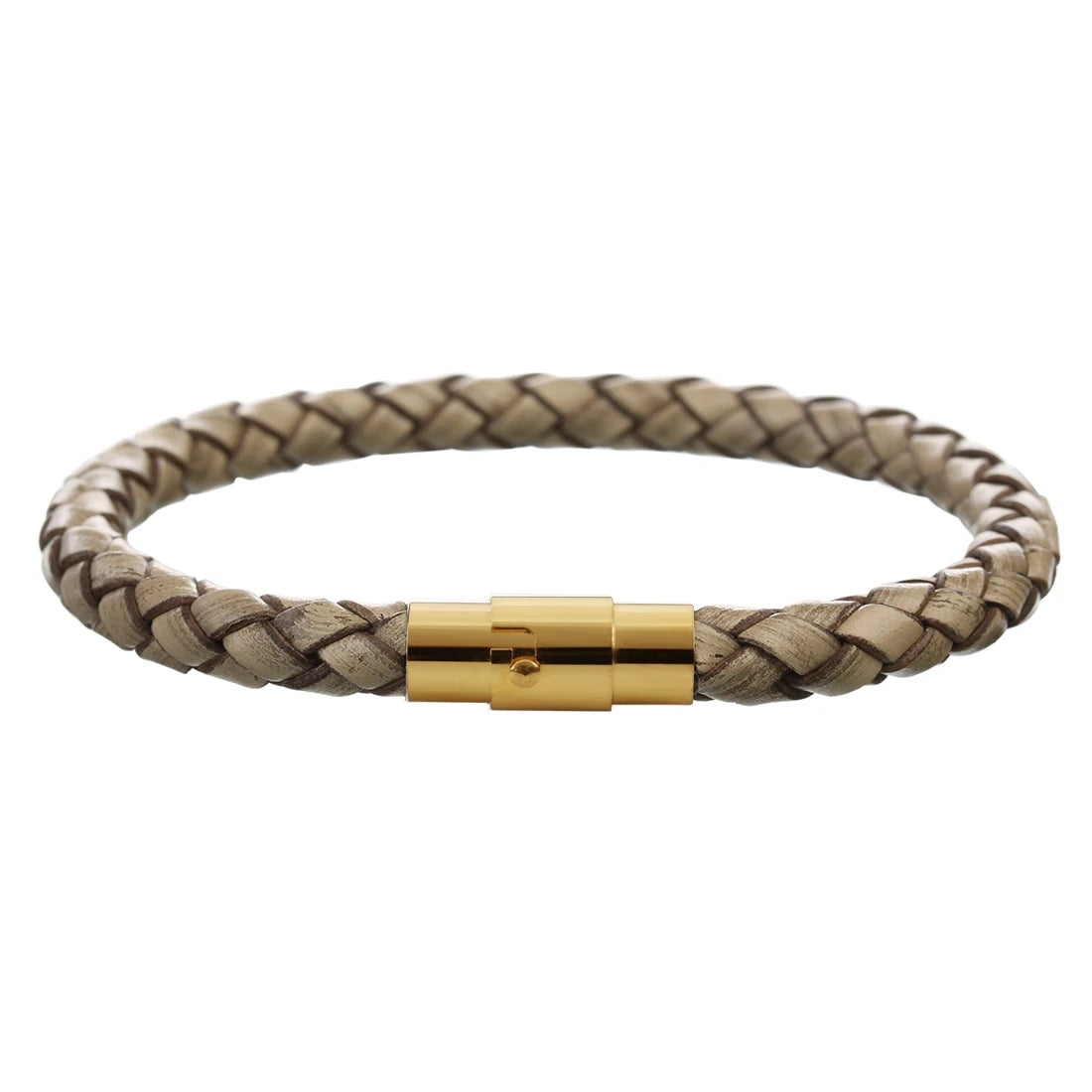 Genuine Braided Leather Bracelet - Stainless Steel Magnetic Clasp