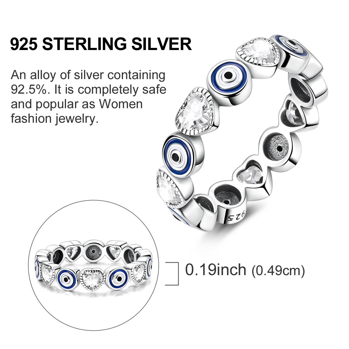 Star Moon 925 Sterling Silver Ring