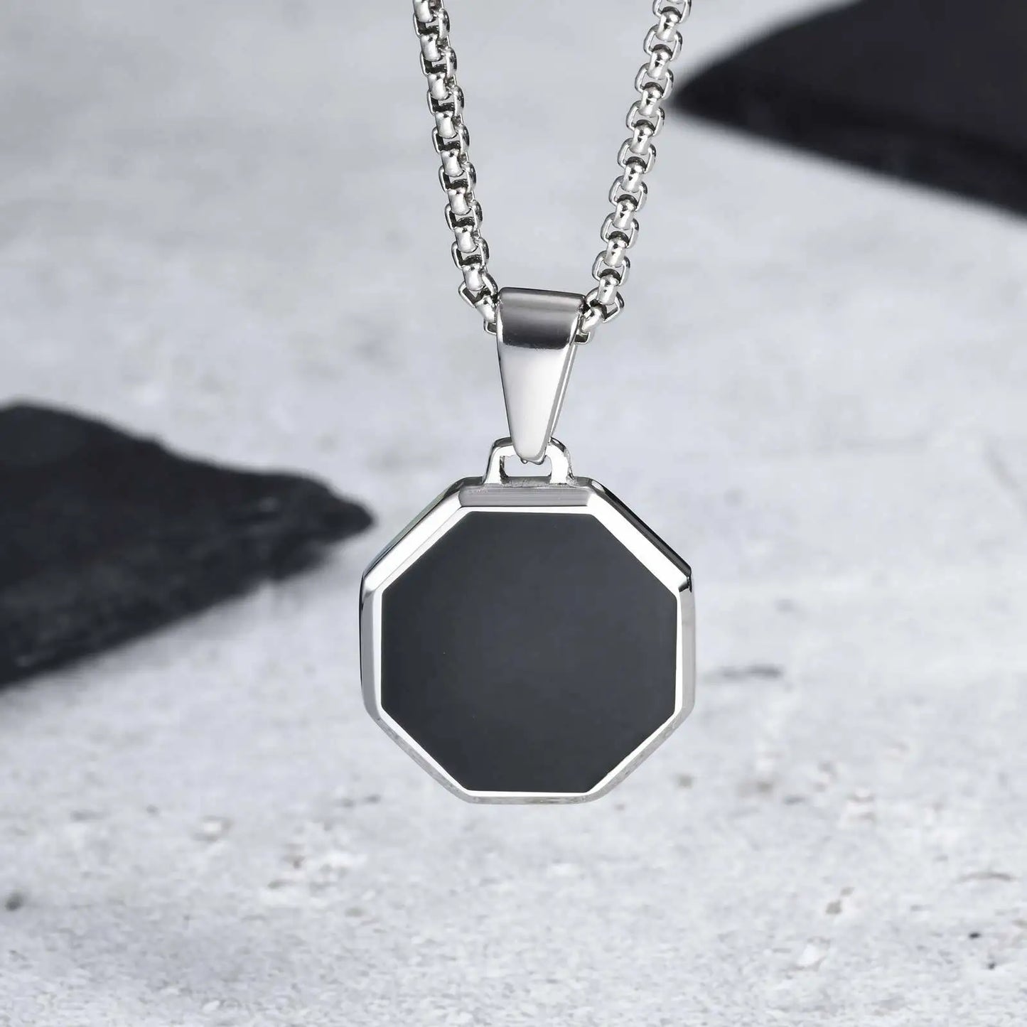 Geometric Square Pendant Necklace