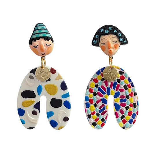 Colorful Acrylic Dangle Earrings - Irregular Trendy Design