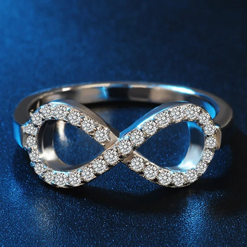 Infinity Endless Love Ring - 925 Sterling Silver with Zircon