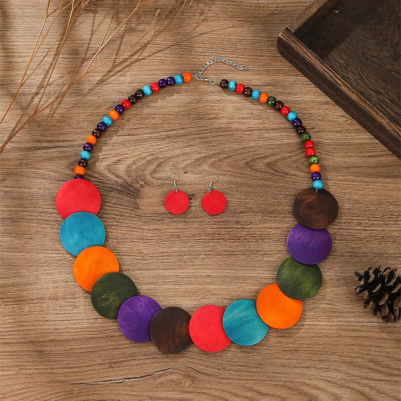 Vintage Beaded Necklace and Earrings Set