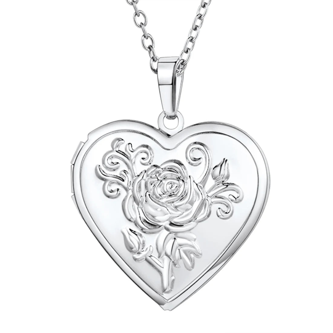 Heart Frame Memory Locket Pendant Necklace - Photo Keepsake