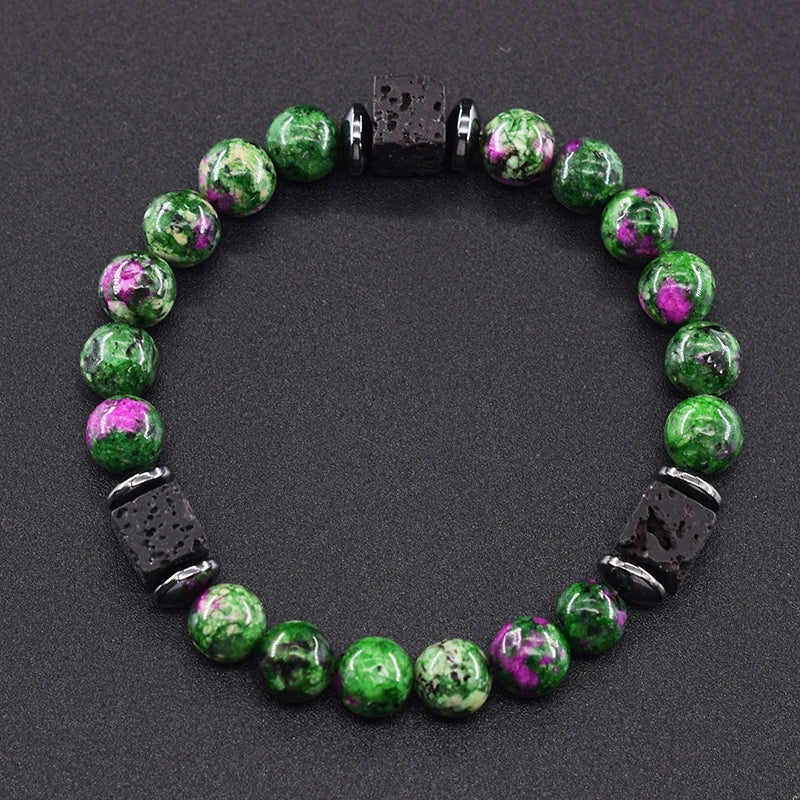 Black Lava Stone Beaded Bracelet - Natural Healing Design